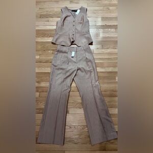 NY & Company Beige/Tan Pinstripe Pants/Vest Suit - New with tags.  Never worn!